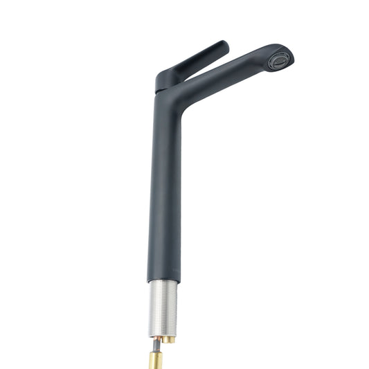 MEZCLADORA MONOMANDO ALTO PARA LAVABO NEGRO MATE UREEA 101CL.2