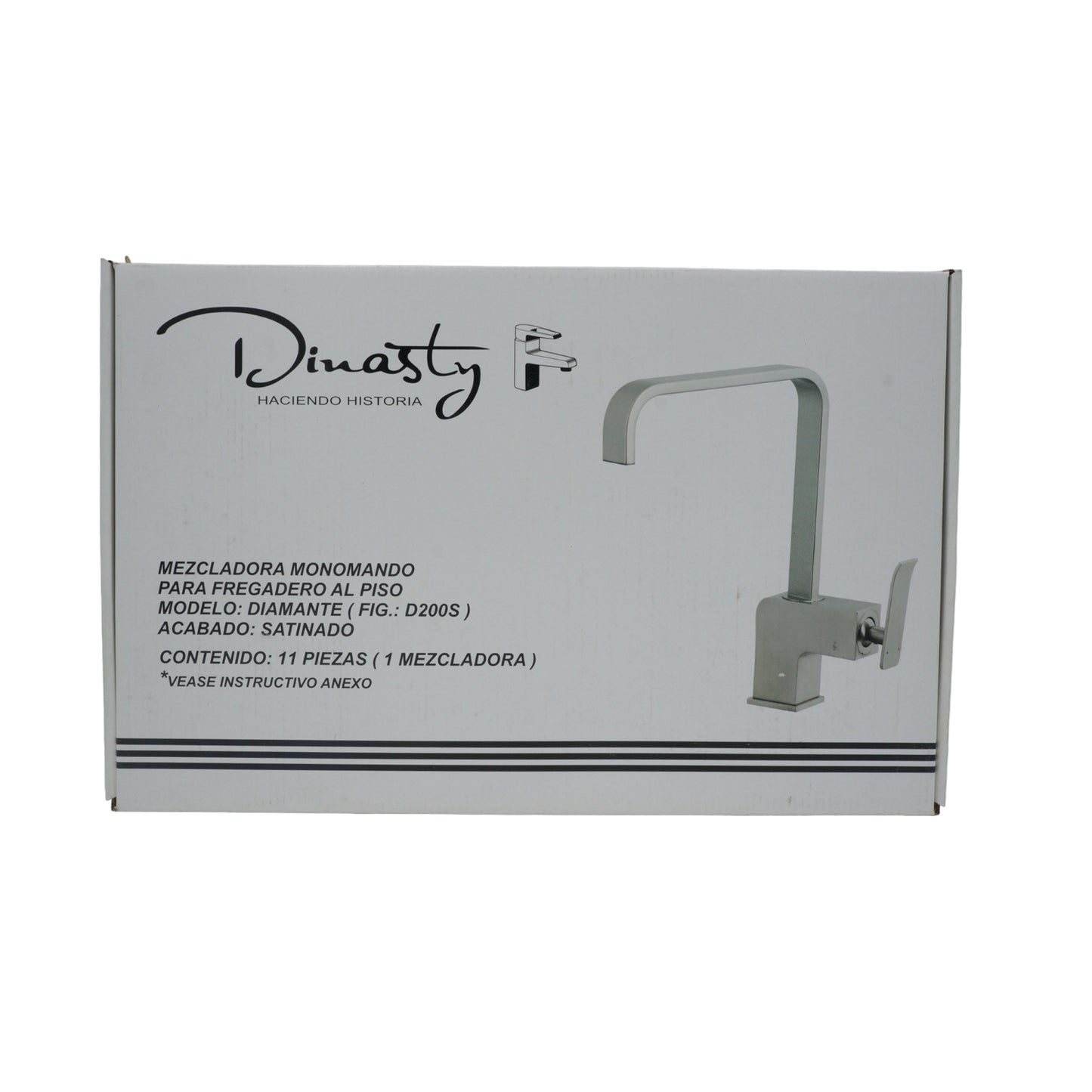 MEZCLADORA MONOMANDO PARA FREGADERO SATINADO DINASTY D200S
