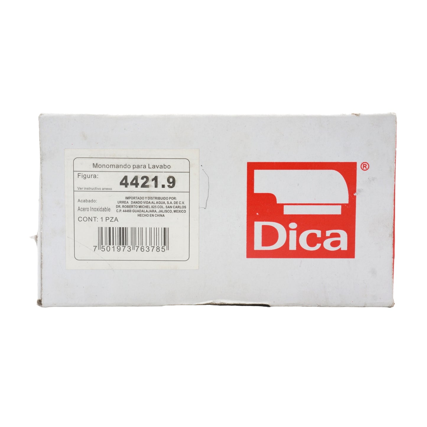 MEZCLADORA MONOMANDO PARA LAVABO CROMADA DICA 4421.9