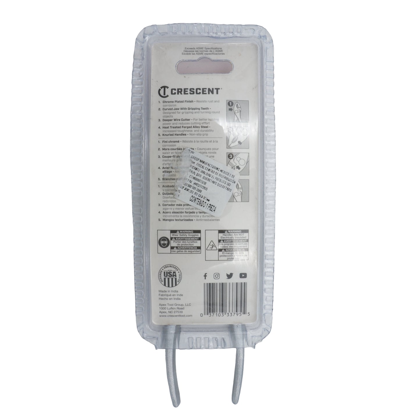 PINZA CRESCENT MECÁNICO 6 1/2" EN BLISTER
