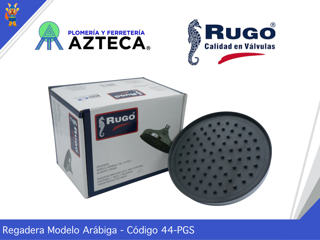 REGADERA ARABIGA 8" CROMO SIN BRAZO RUGO 44-PGS
