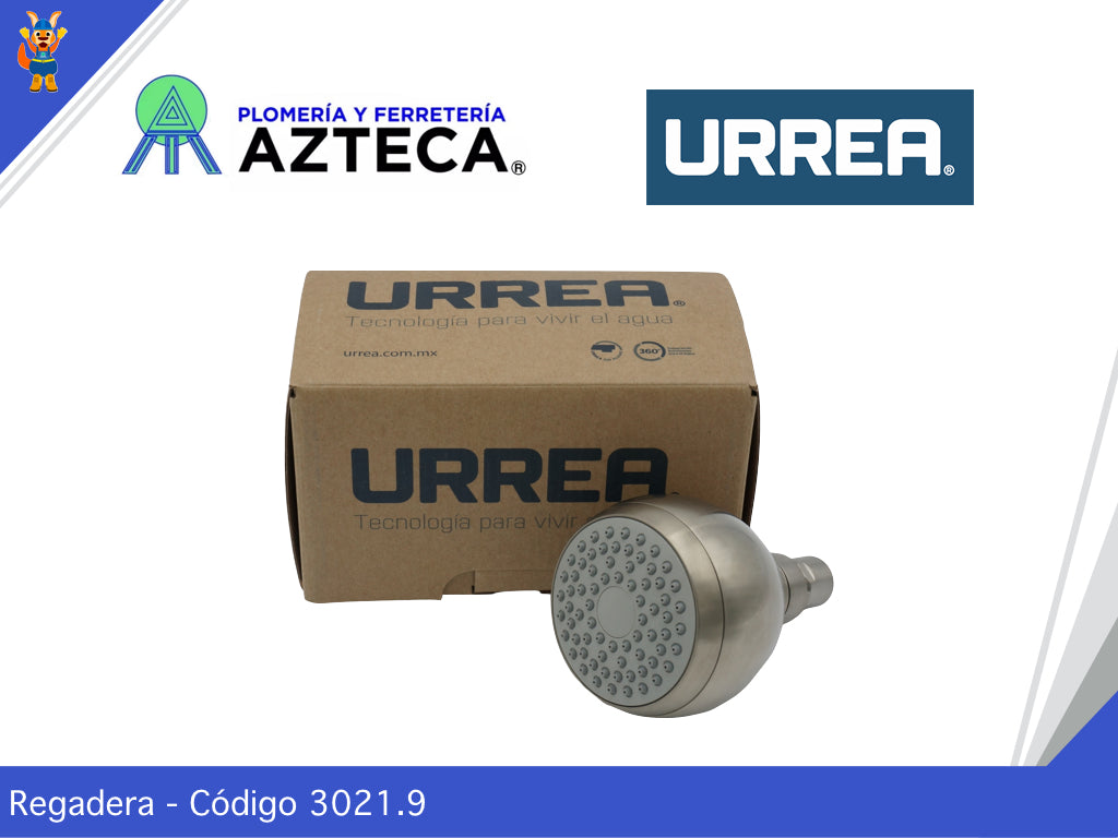 REGADERA SATINADA URREA 3021.9 BRAZO REDONDO SATINADO BC772BN