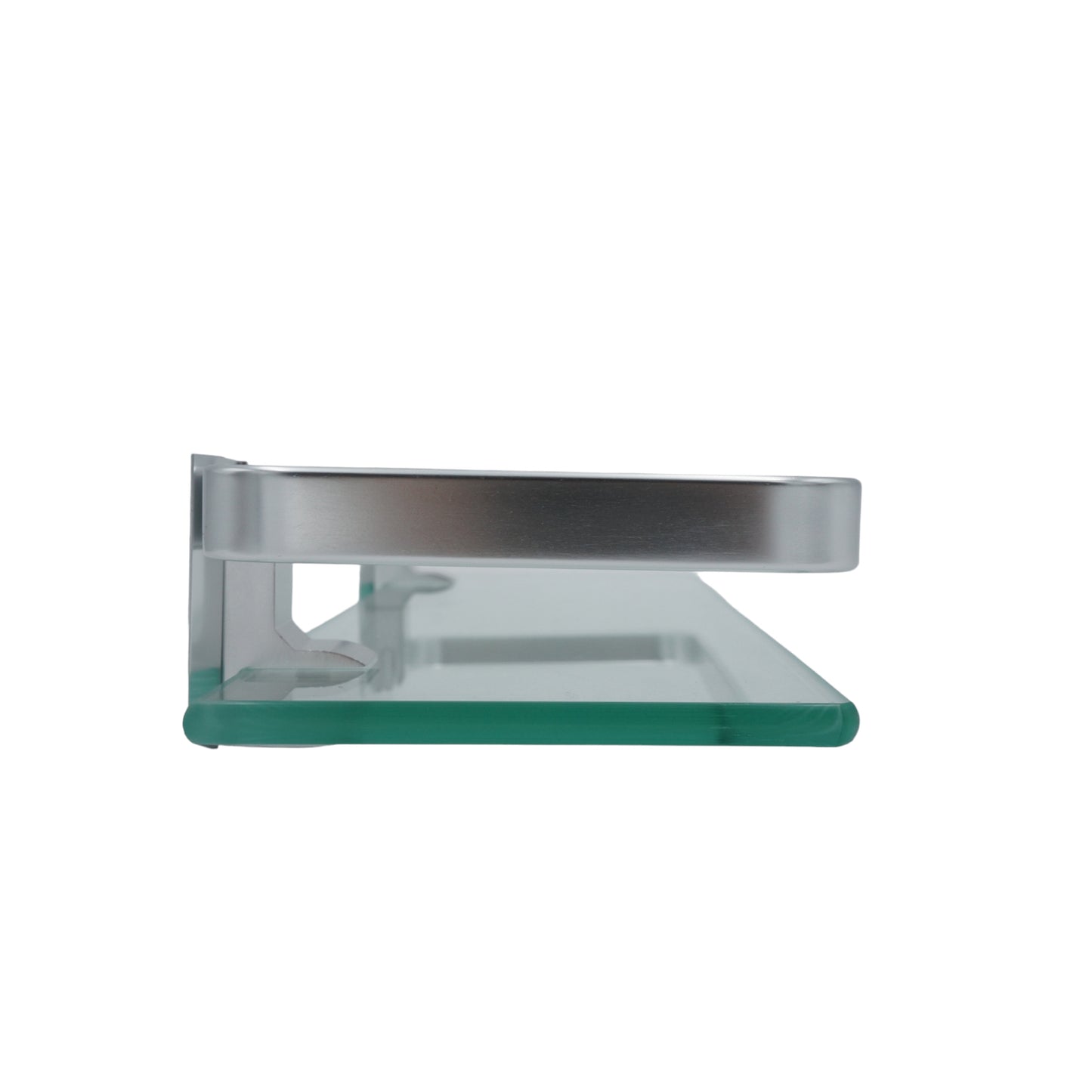 REPISA RECTA DE CRISTAL Y ALUMINIO SATINADO 35 CM. METALFLU 70210