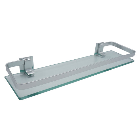 REPISA RECTA DE CRISTAL Y ALUMINIO SATINADO 45 CM. METALFLU 70211