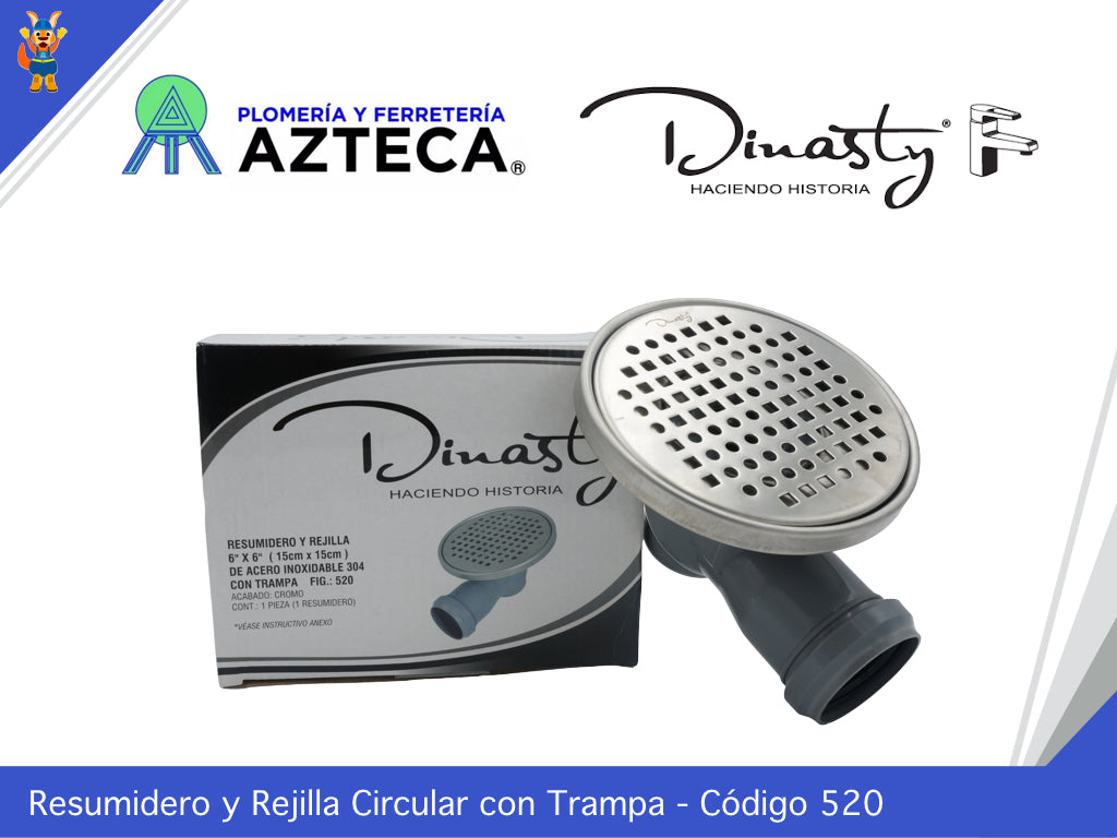 RESUMIDERO Y REJILLA ACERO INOXIDABLE 150MM DINASTY 520