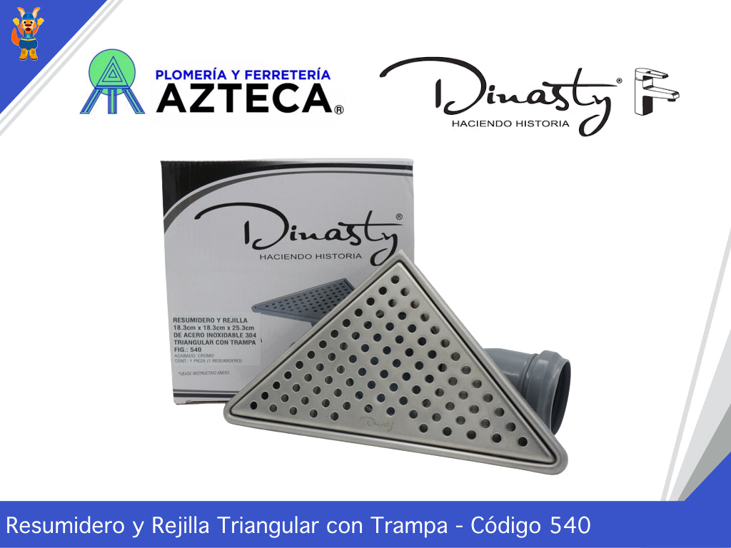 RESUMIDERO Y REJILLA ACERO INOXIDABLE 200MM DINASTY 540