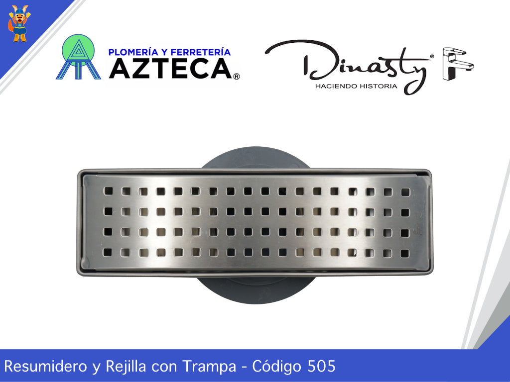 RESUMIDERO Y REJILLA ACERO INOXIDABLE 288MM DINASTY 505