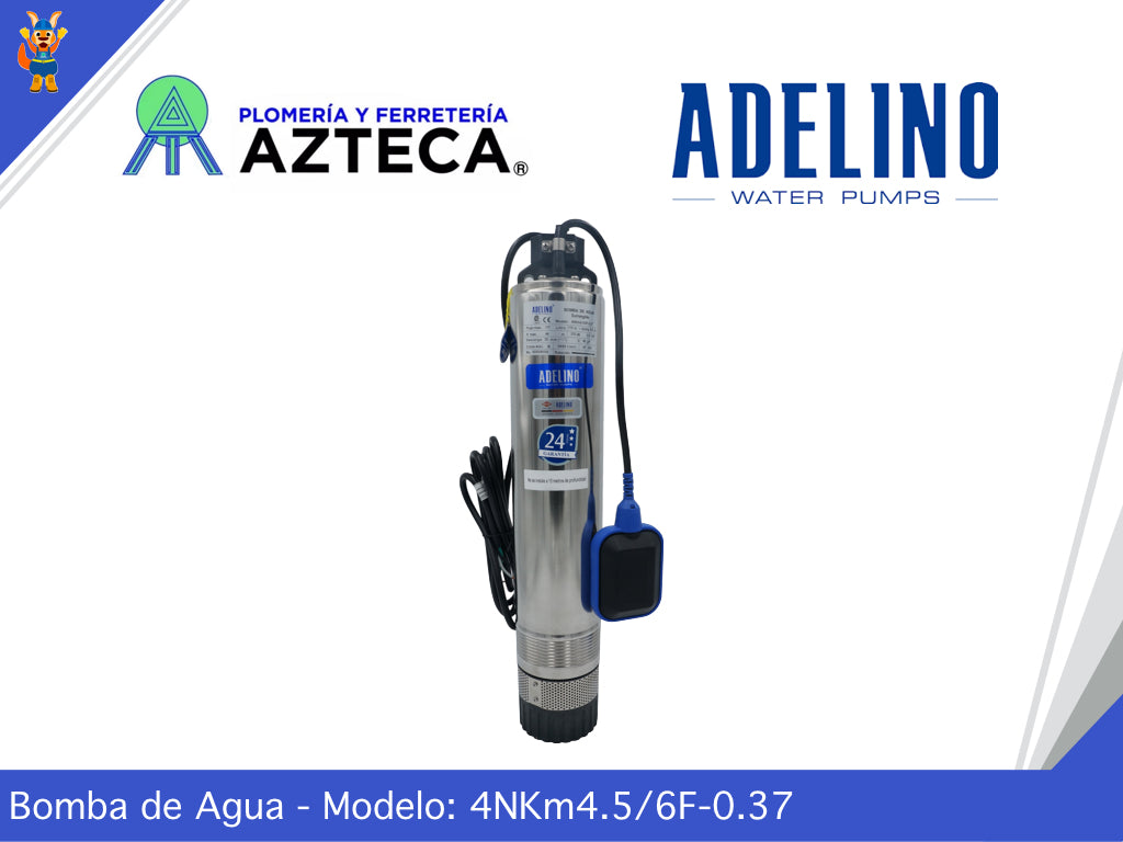 BOMBA SUMERGIBLE ADELINO 1/2HP 127V