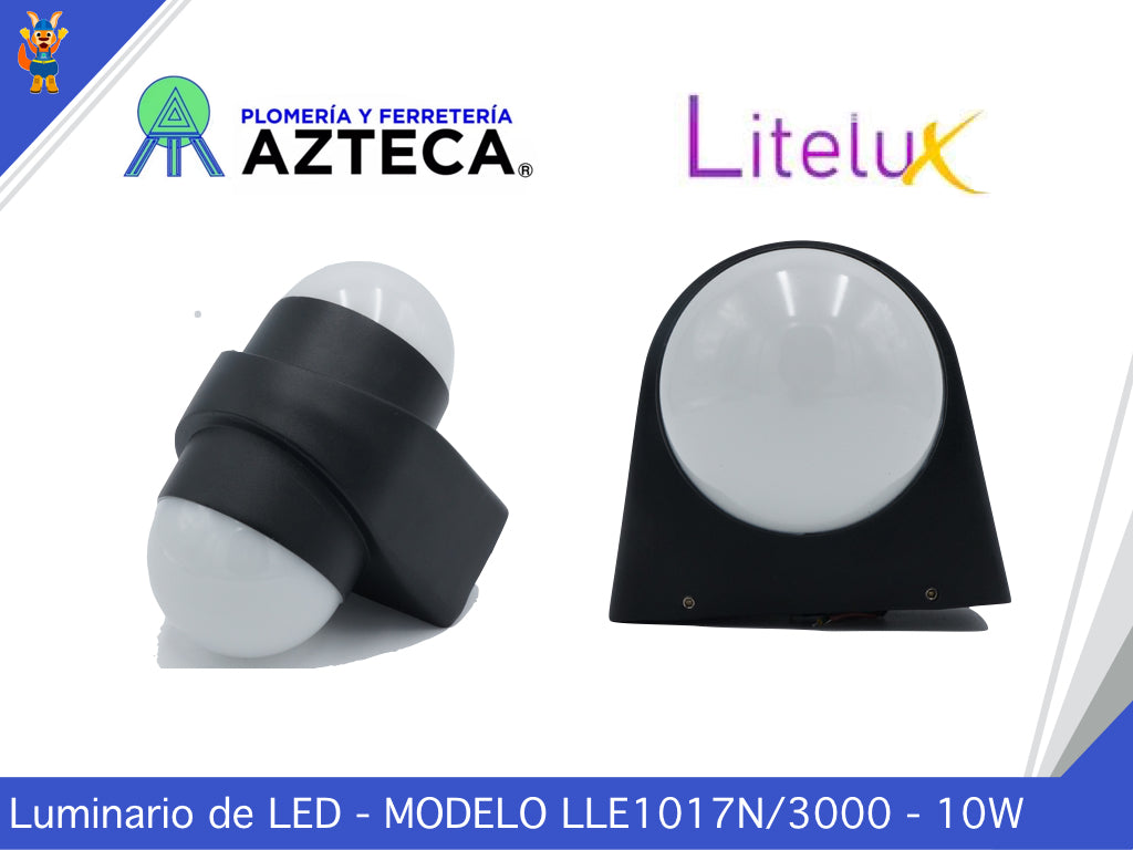 LUMINARIO ARBOTANTE DE MURO PARA INTERIOR Y EXTERIOR LITELUX 10W LLE1017N/3000