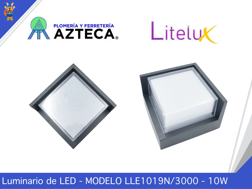 LUMINARIO ARBOTANTE DE MURO PARA INTERIOR Y EXTERIOR LITELUX 10W LLE1019N/3000