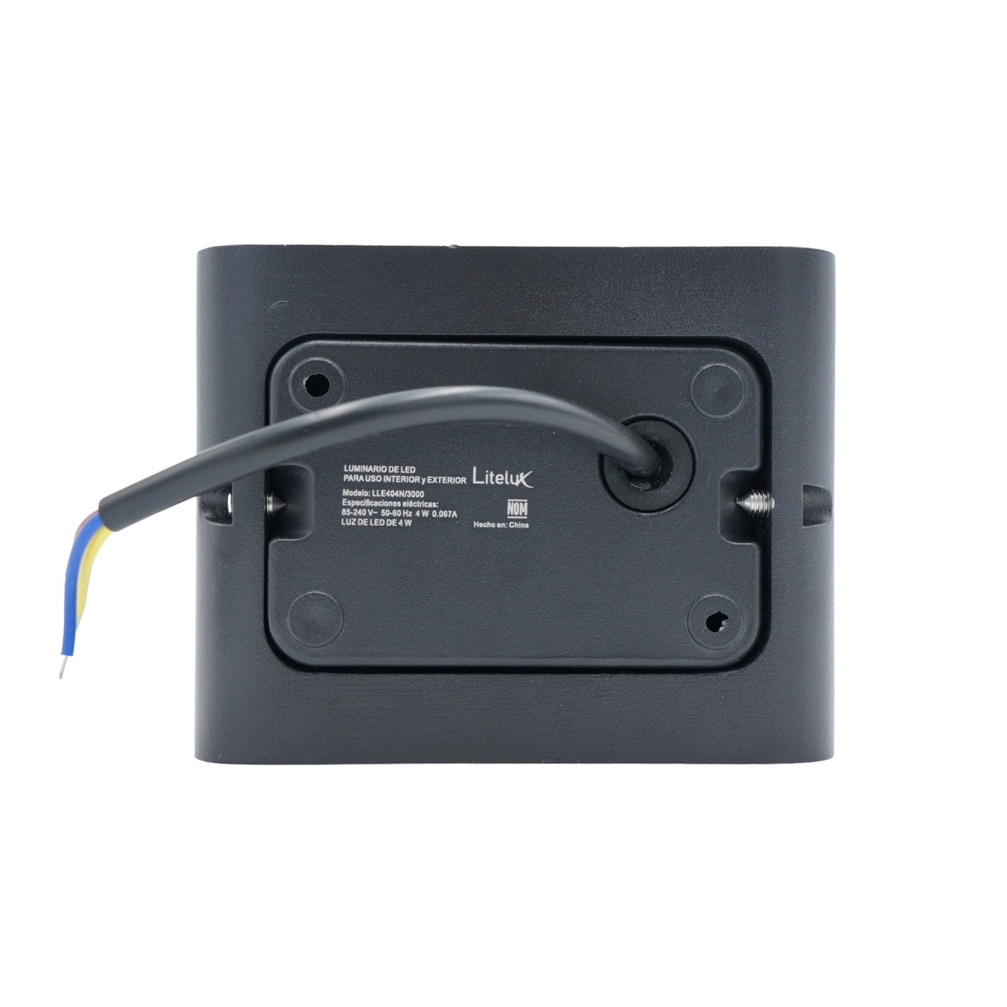 LUMINARIO ARBOTANTE DE MURO PARA INTERIOR Y EXTERIOR LITELUX 4W LLE404N/3000