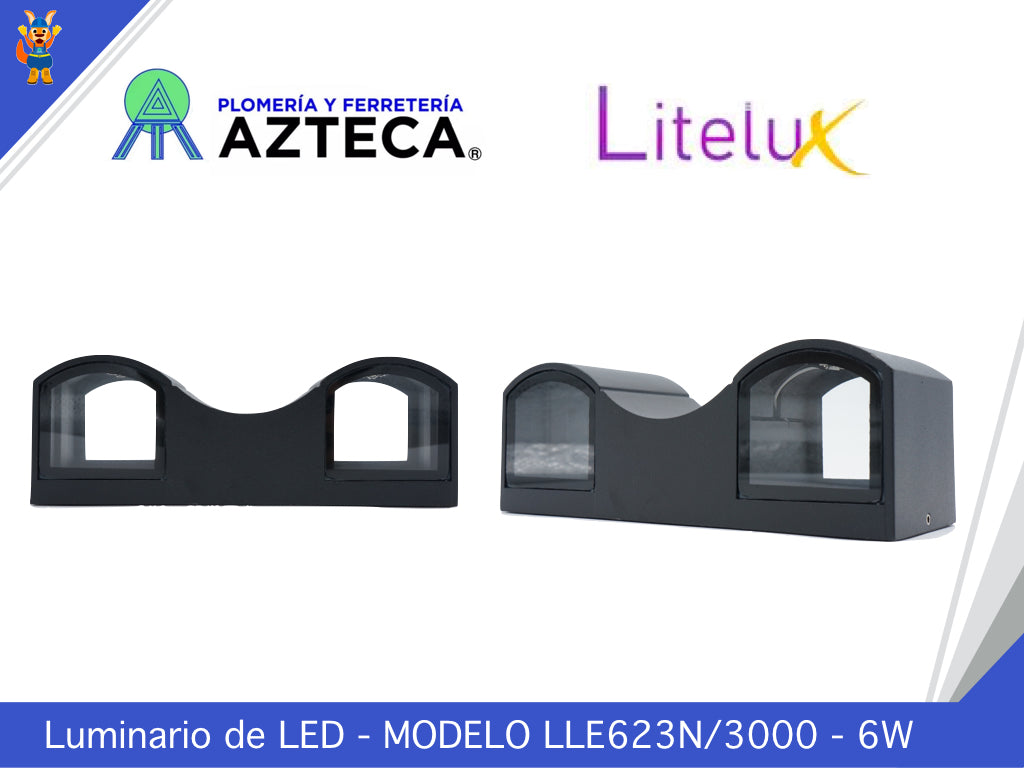 LUMINARIO ARBOTANTE DE MURO PARA INTERIOR Y EXTERIOR LITELUX 6W LLE623N/3000