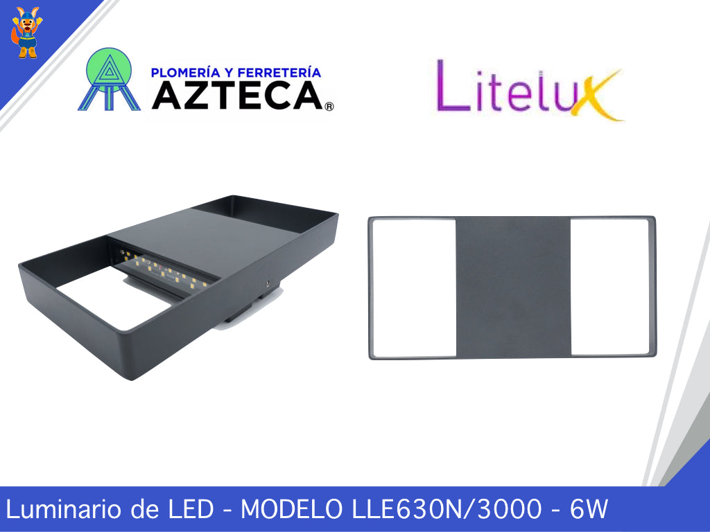 LUMINARIO ARBOTANTE DE MURO PARA INTERIOR Y EXTERIOR LITELUX 6W LLE630N/3000