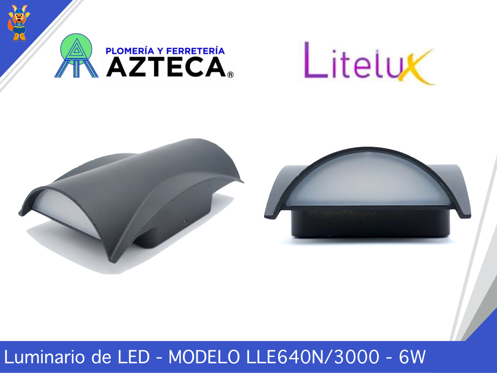 LUMINARIO ARBOTANTE DE MURO PARA INTERIOR Y EXTERIOR LITELUX 6W LLE640N/3000