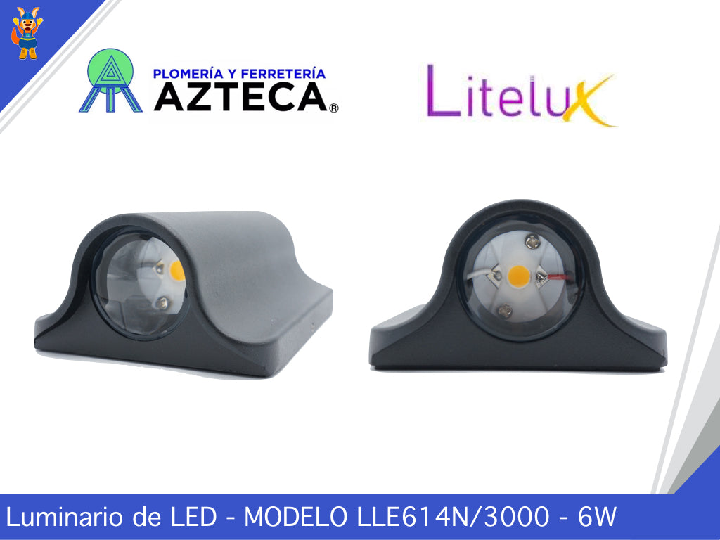 LUMINARIO ARBOTANTE DE MURO PARA INTERIOR Y EXTERIOR LITELUX 6W LLE614N/3000
