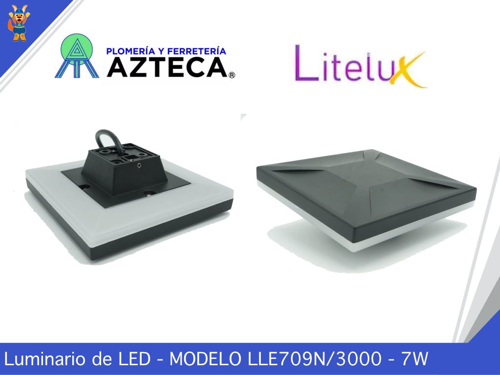 LUMINARIO ARBOTANTE DE MURO PARA INTERIOR Y EXTERIOR LITELUX 7W LLE709N/3000
