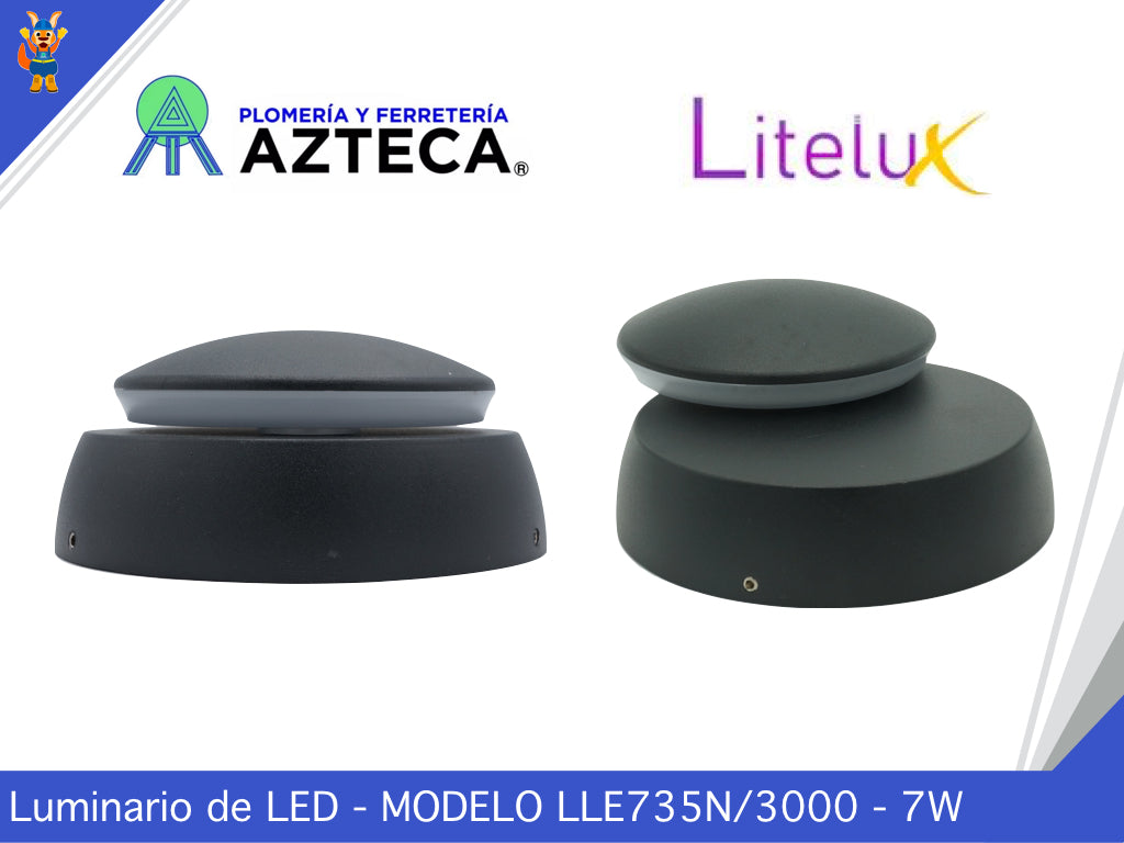 LUMINARIO ARBOTANTE DE MURO PARA INTERIOR Y EXTERIOR LITELUX 7W LLE735N/3000