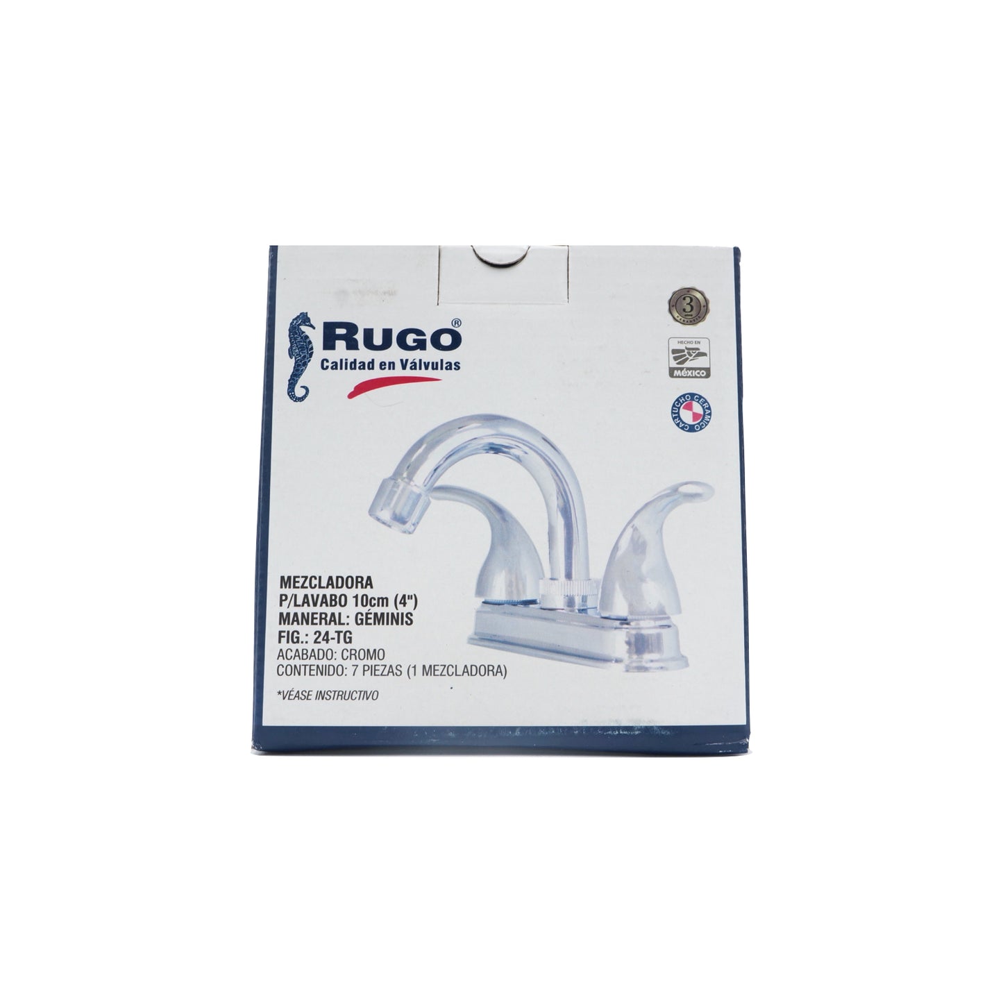 MEZCLADORA 4 PULGADAS CROMADA PARA LAVABO 24-TG