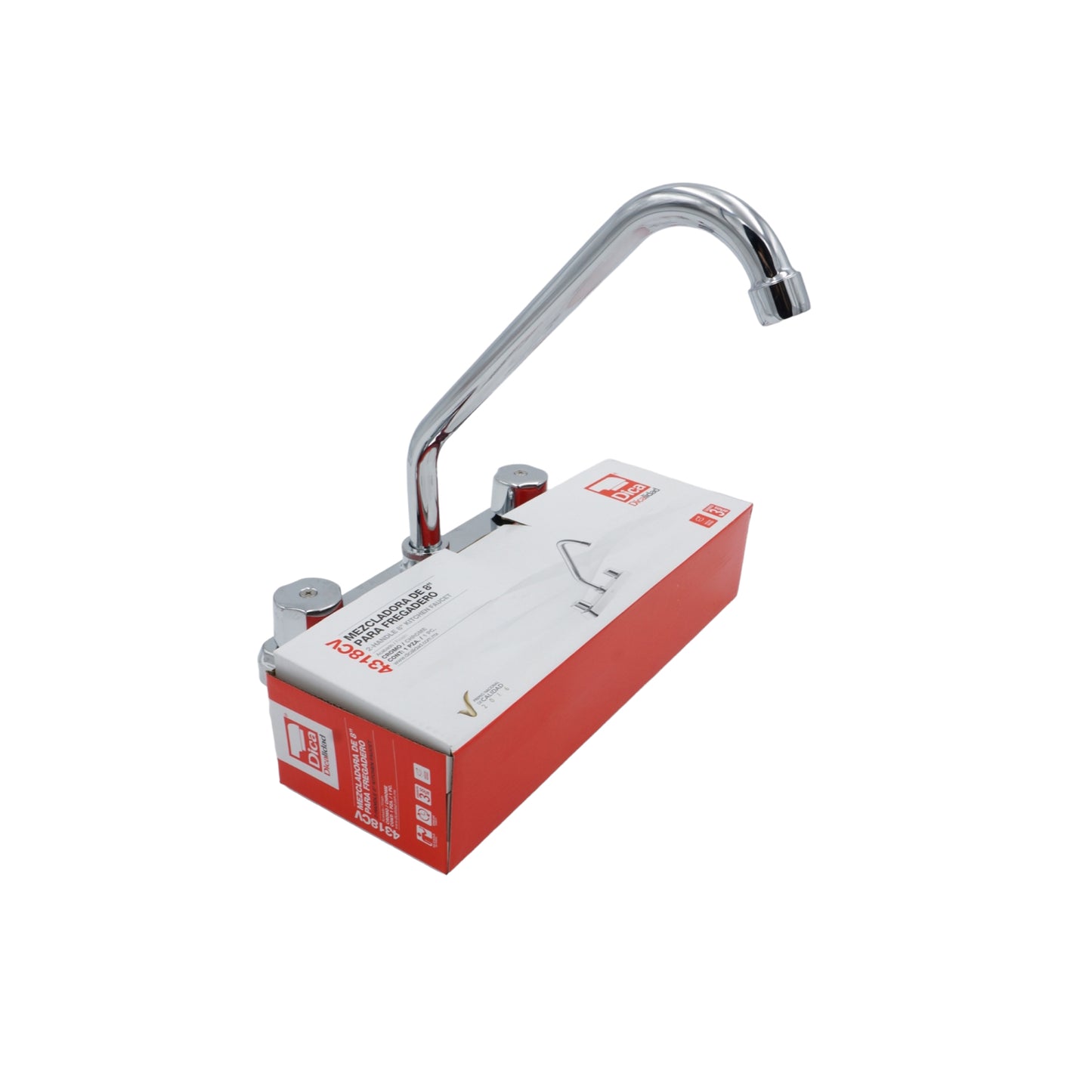 MEZCLADORA PARA FREGADERO CROMADA CARTUCHO DICA 4318CV