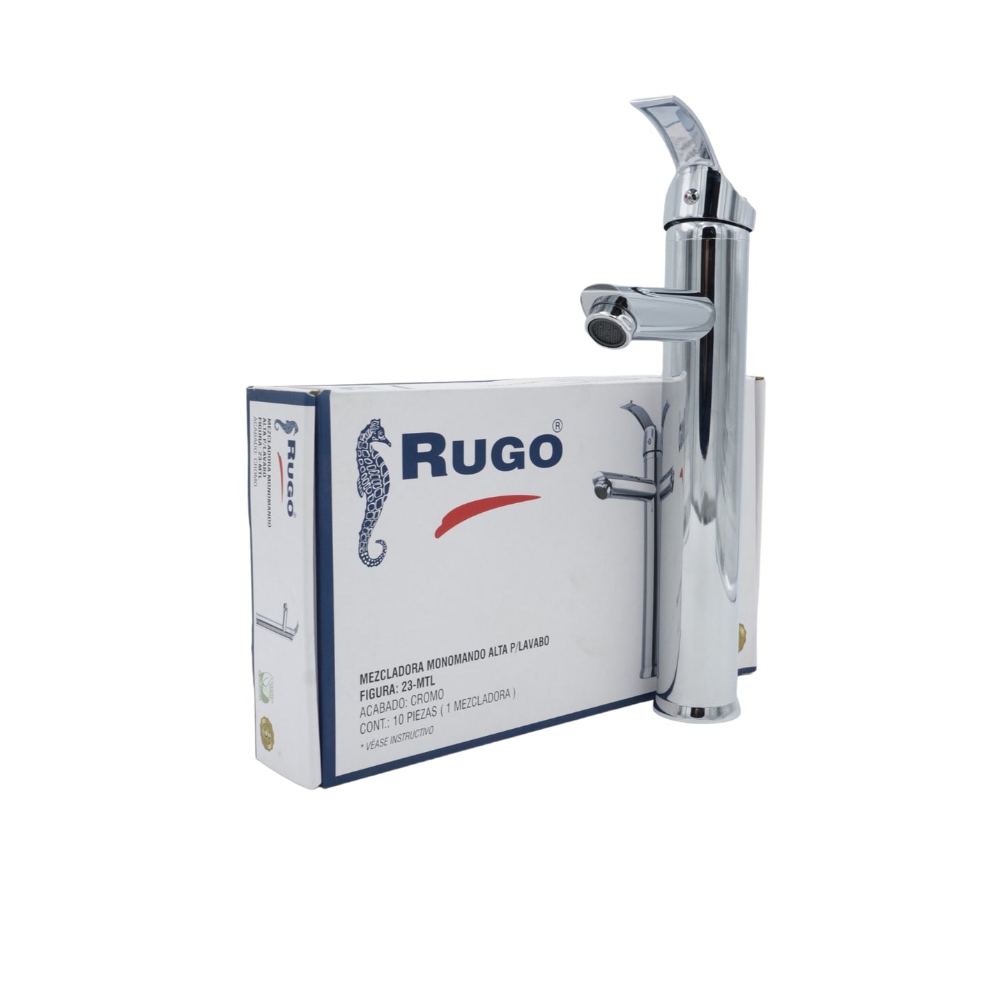 MEZCLADORA MONOMANDO PARA LAVABO CROMADO RUGO 23-MTL