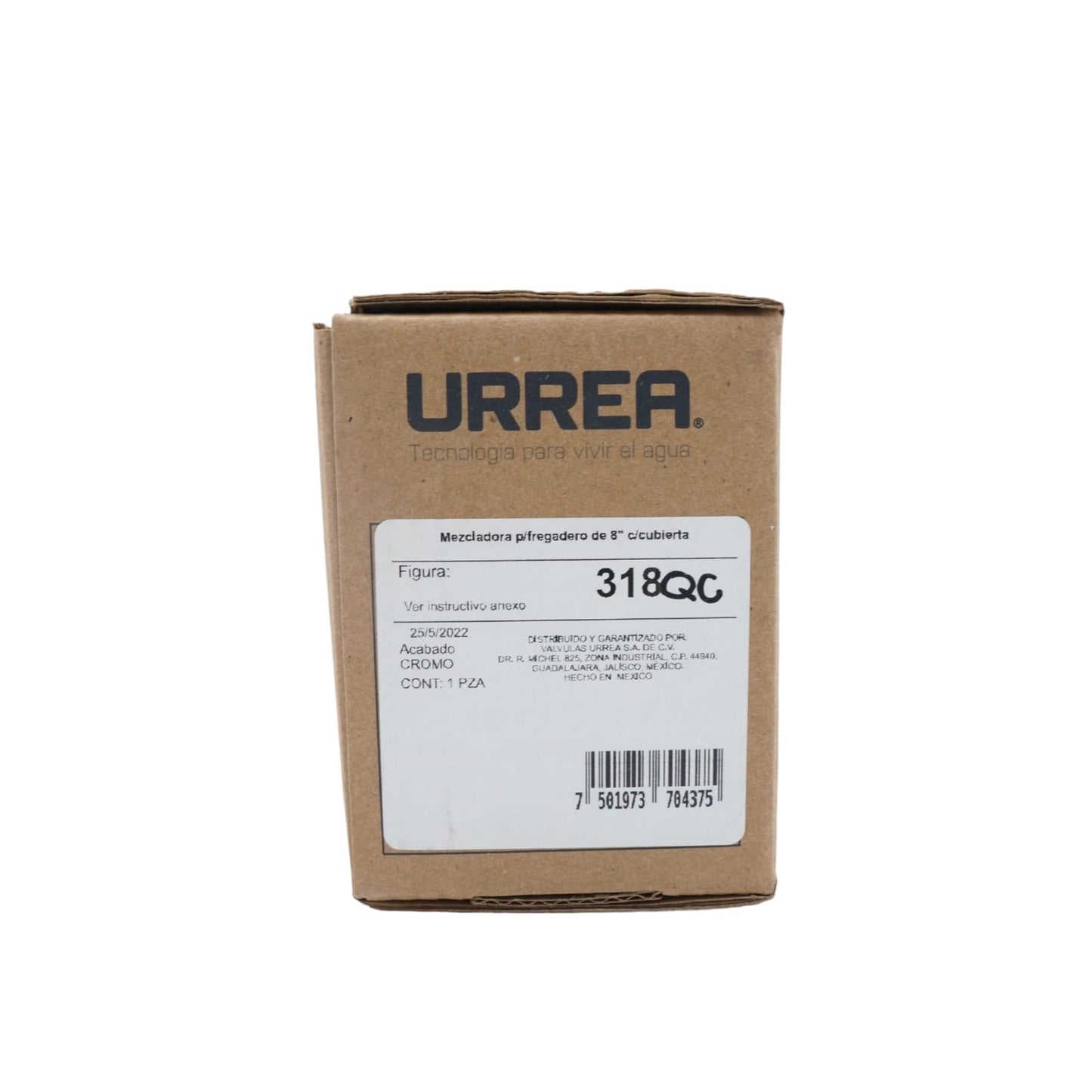 MEZCLADORA PARA FREGADERO CON CUBIERTA Y MANERAL QUEEN 8 PULGADAS URREA