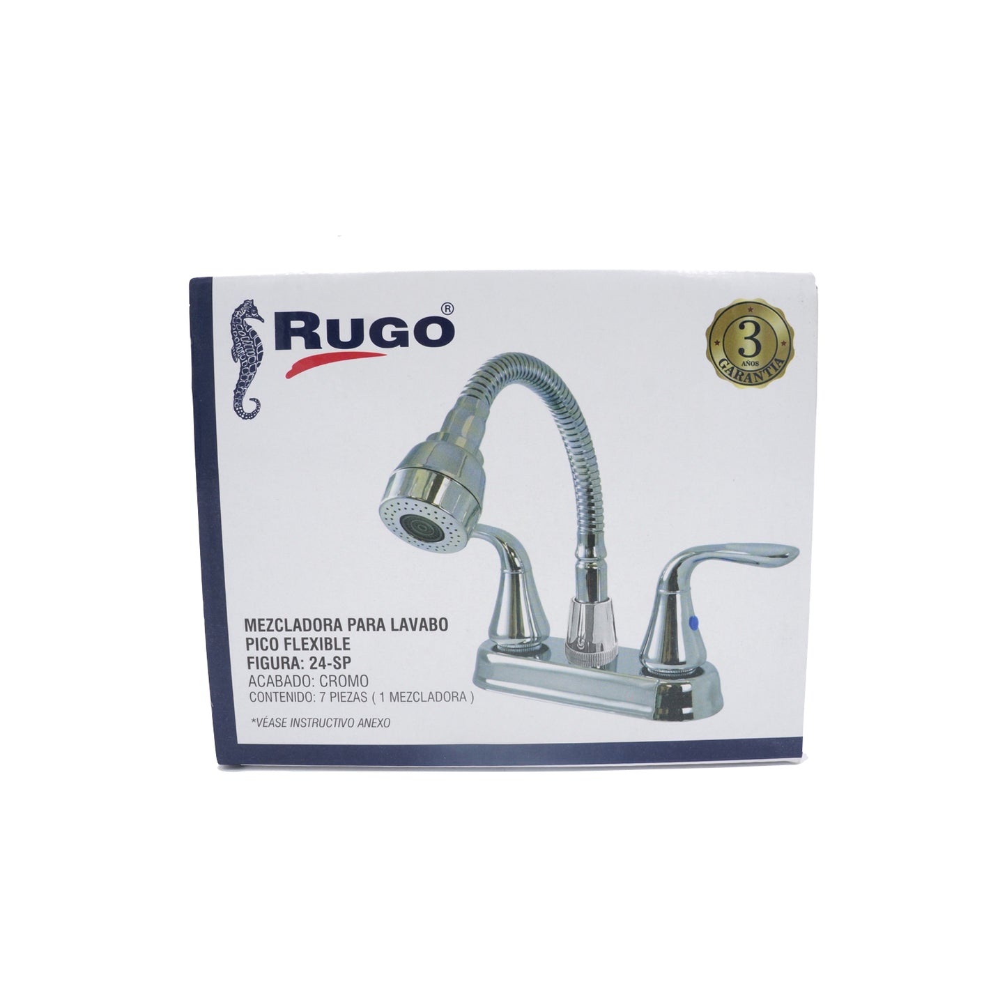 MEZCLADORA 4 PULGADAS PARA LAVABO CUELLO FLEXIBLE RUGO 24-SP