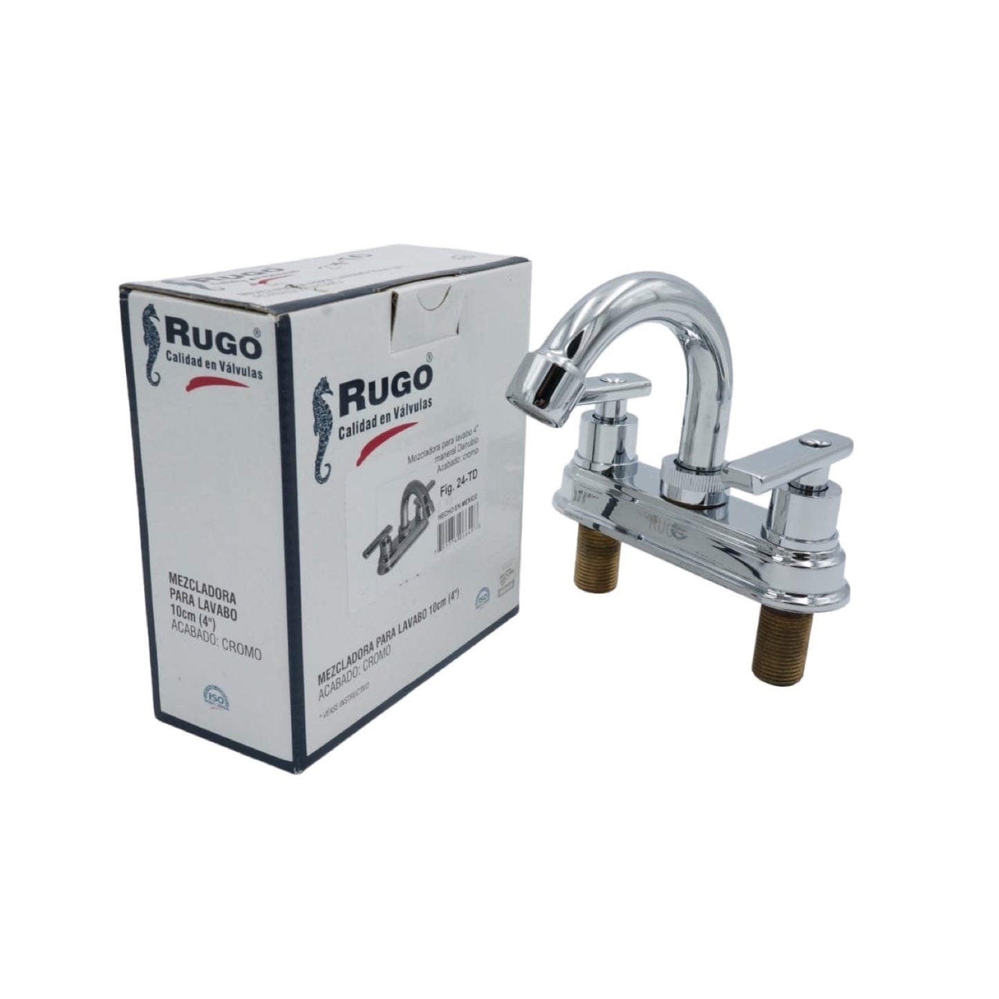 MEZCLADORA 4" PARA LAVABO MANERALES DANUBIO METALICOS RUGO 24-TD