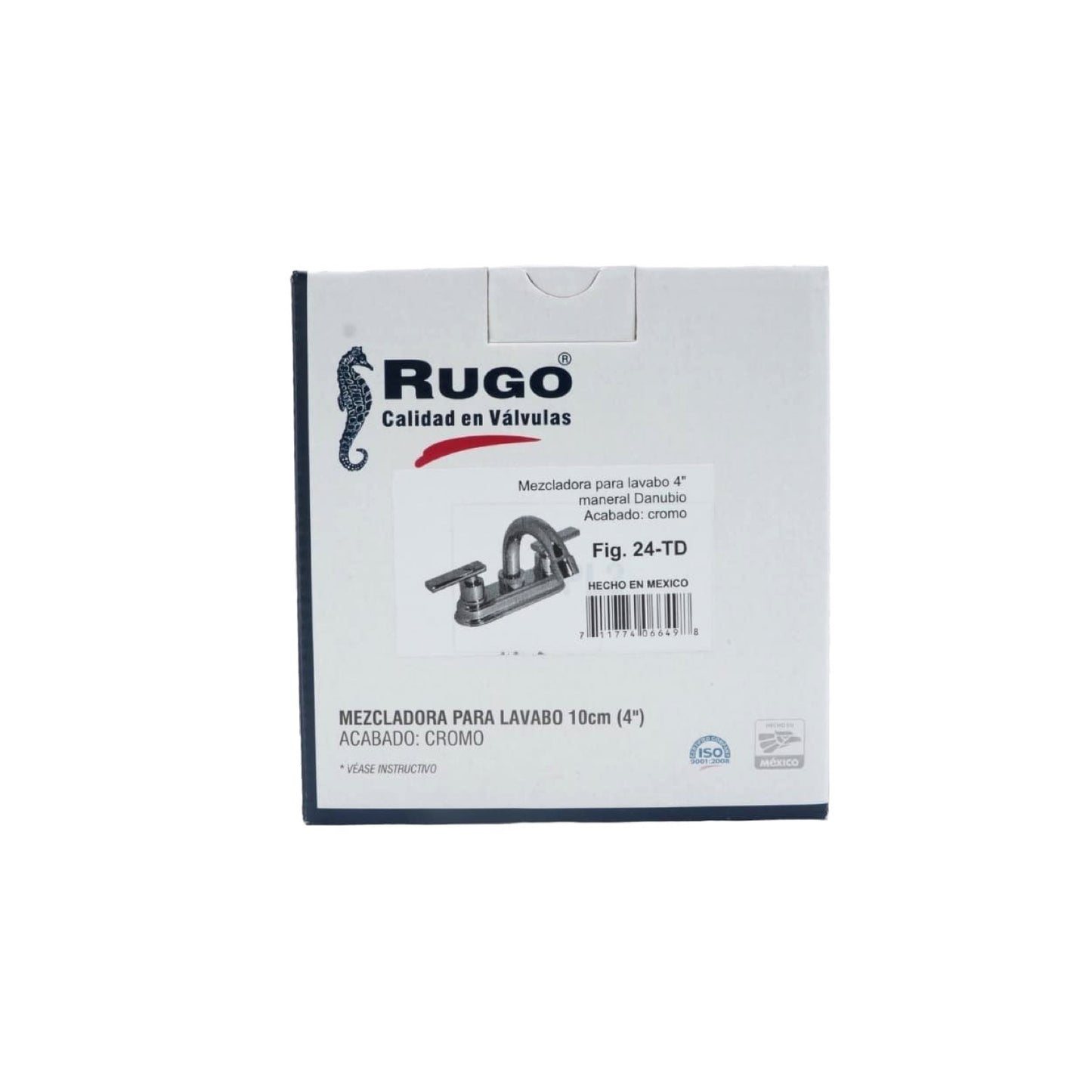 MEZCLADORA 4" PARA LAVABO MANERALES DANUBIO METALICOS RUGO 24-TD