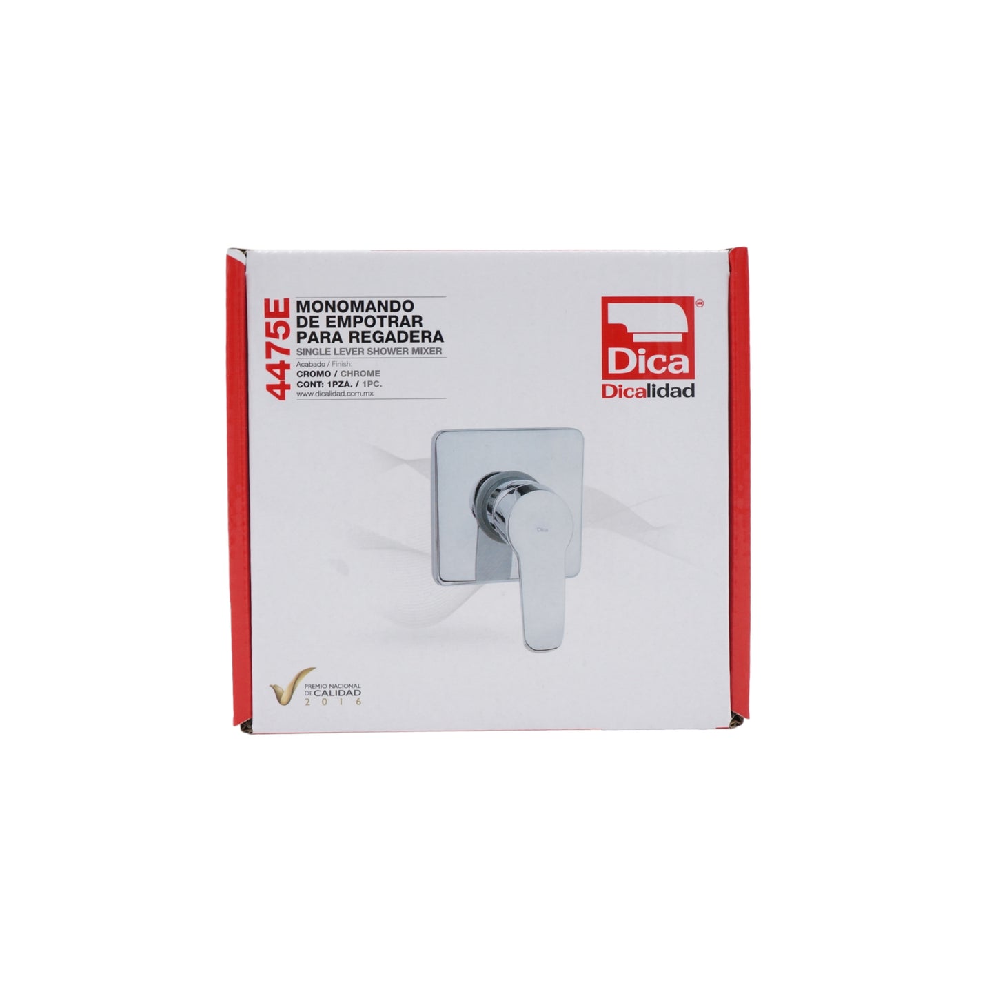 MONOMANDO DE EMPOTRAR PARA REGADERA CROMO DICA 4475E