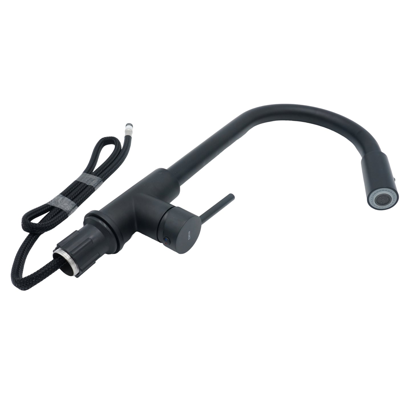 MONOMANDO ECOLOGICO PARA FREGADERONEGRO MATE NARIZ RETRACTIL DICA 4088.2