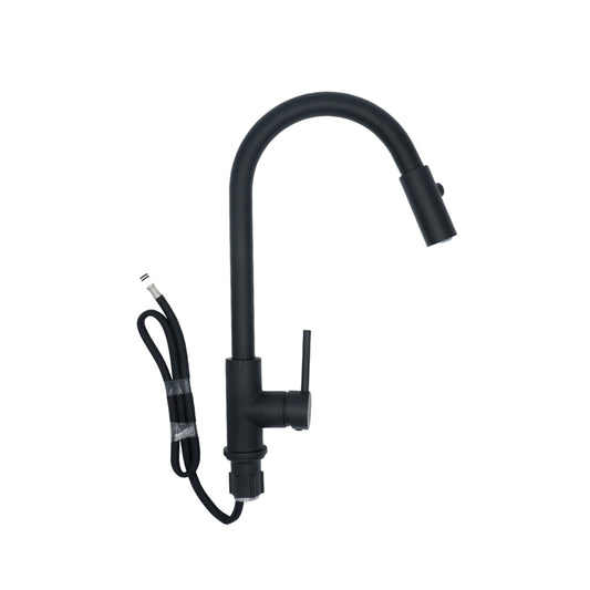 MONOMANDO ECOLOGICO PARA FREGADERONEGRO MATE NARIZ RETRACTIL DICA 4088.2