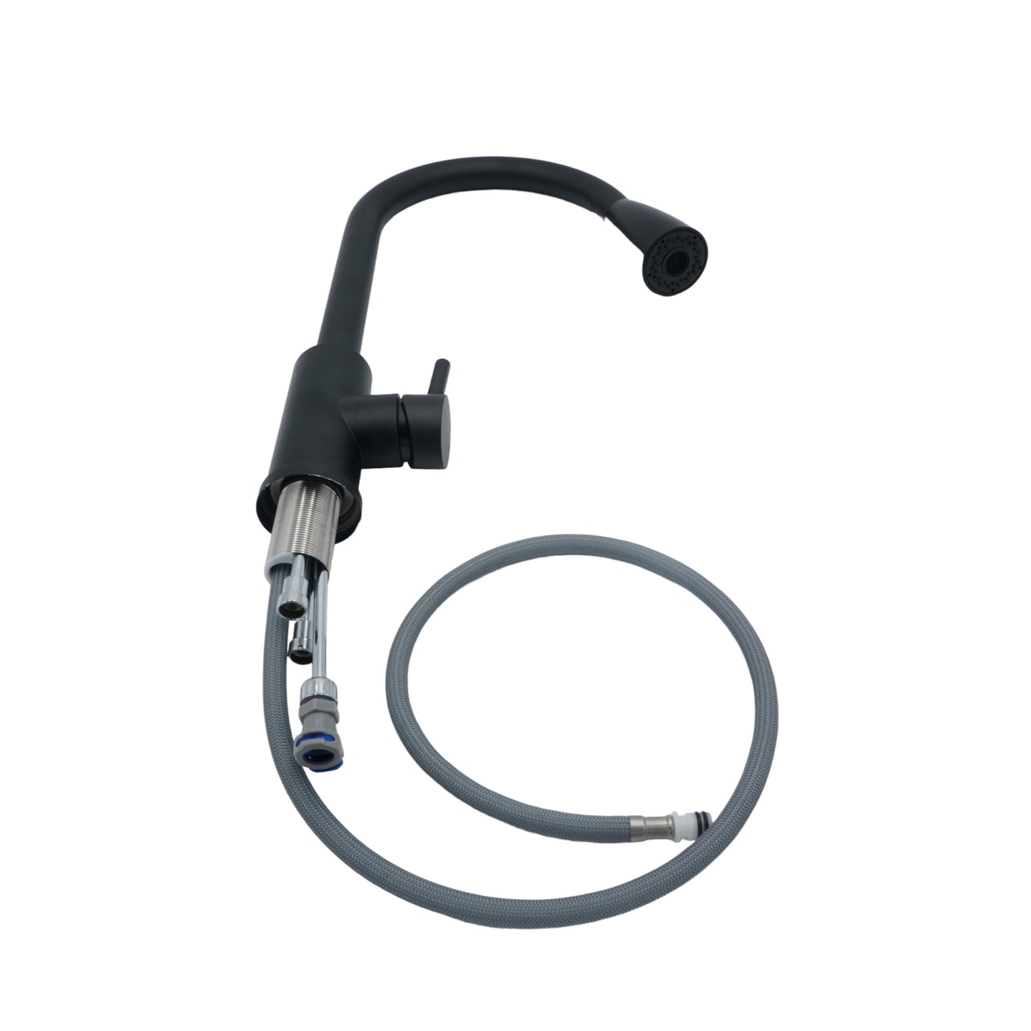 MONOMANDO PARA FREGADERO CUELLO ALTO NEGRO MATE LION TOOLS 3564