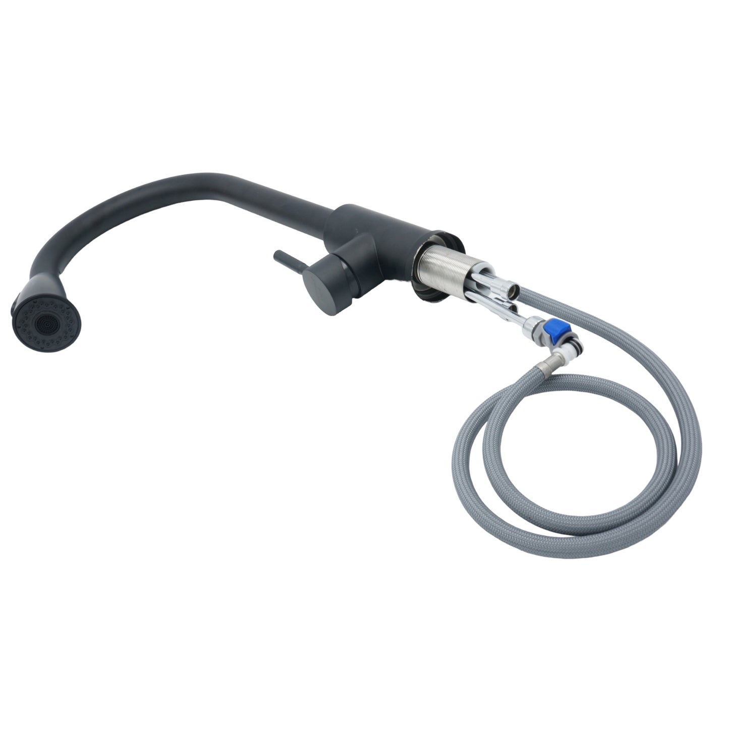 MONOMANDO PARA FREGADERO CUELLO ALTO NEGRO MATE LION TOOLS 3564