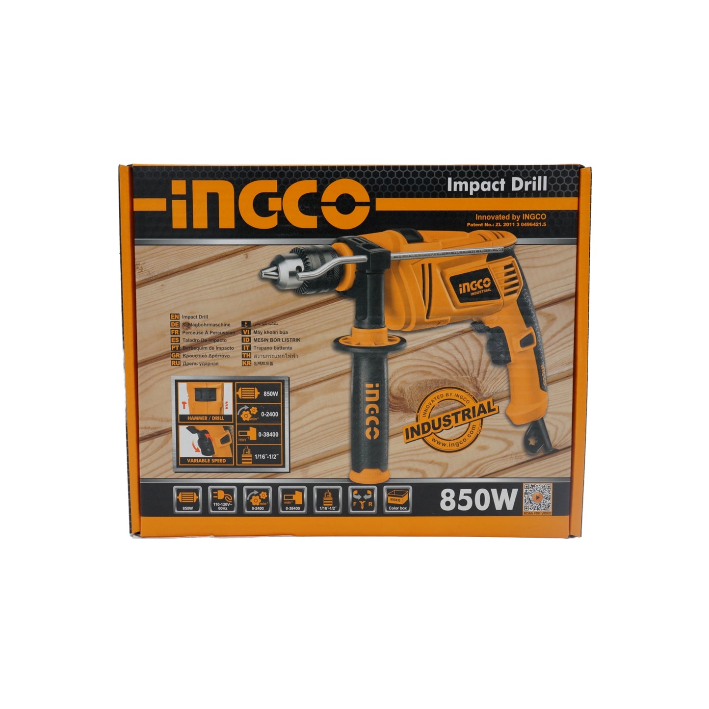 TALADRO DE IMPACTO 850W FUNCION DE MARTILLO INGCO UID8508