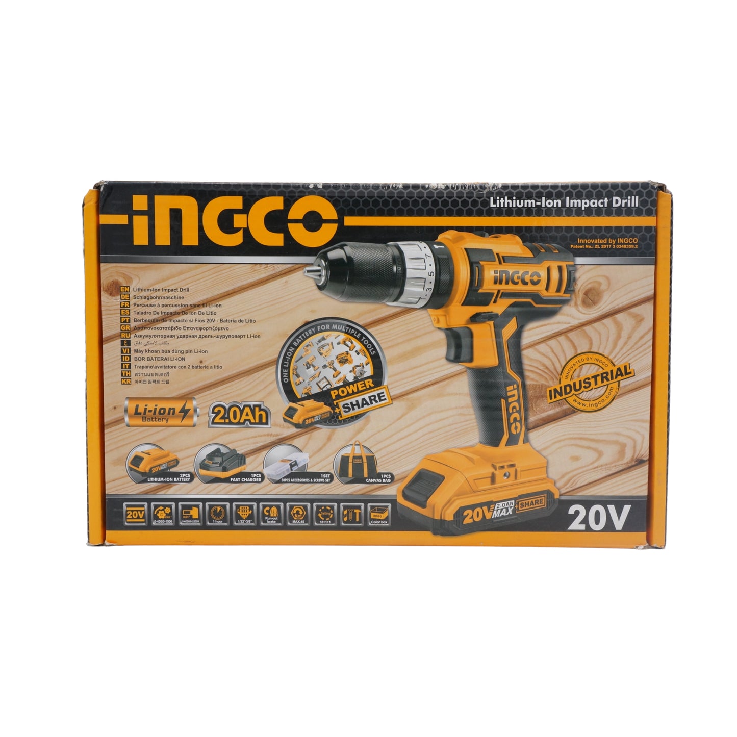 TALADRO INALAMBRICO INGCO UCIDLI228180 PORTATALADRO Y BATERIA