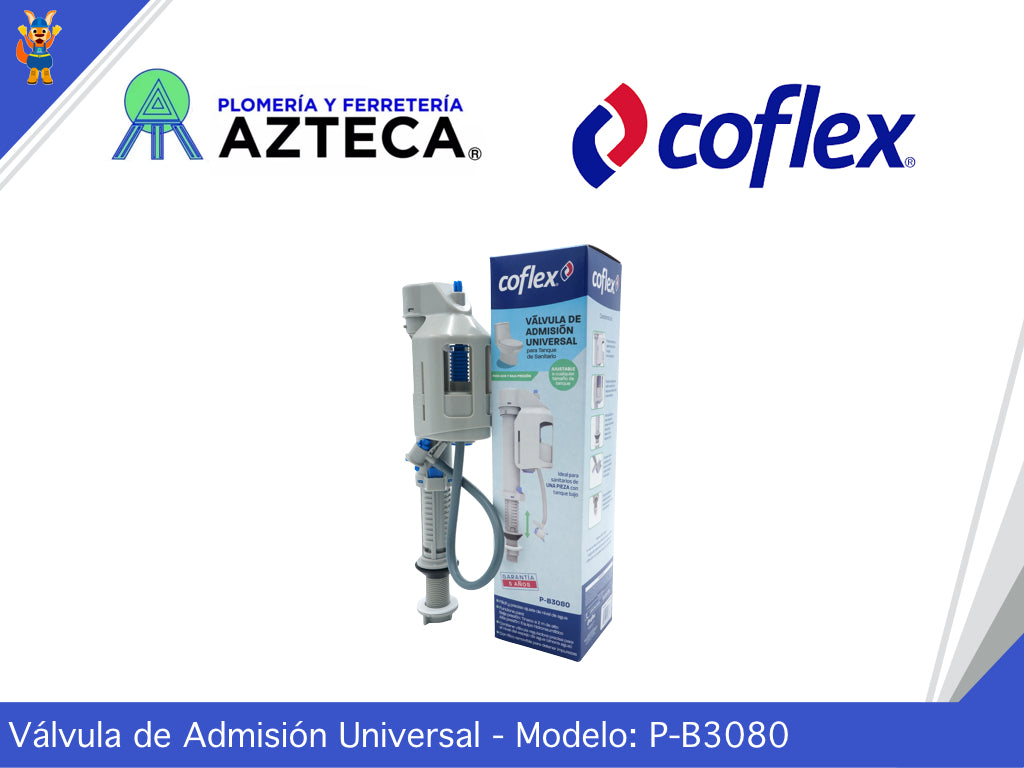 VALVULA DE ADMISION UNIVERSAL PARA TANQUE DE SANITARIO COFLEX P-B3080