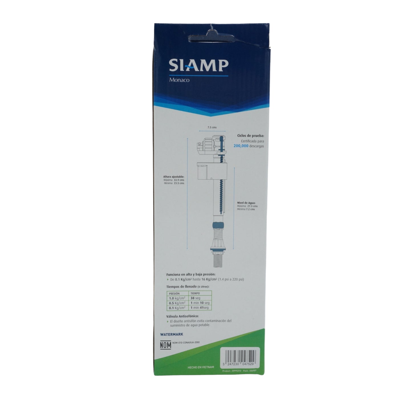 VALVULA DE LLENADO PARA SANITARIO SIAMP 99T