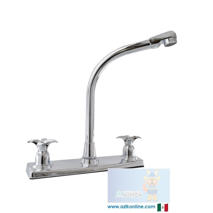 MEZCLADORA 8" PARA FREGADERO CROMADA CUBIERTA Y MANERALES ANBEC MEZF8049