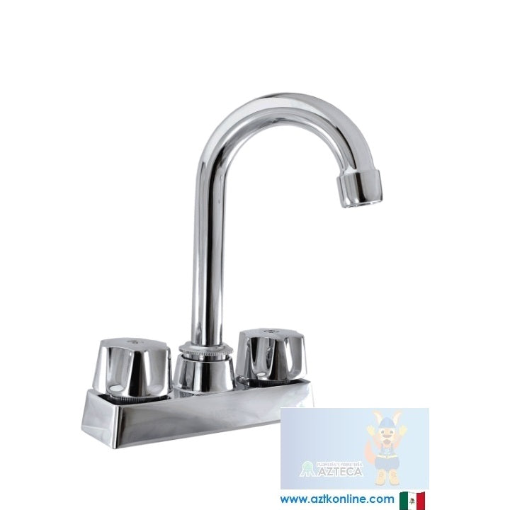 MEZCLADORA TIPO BAR PARA LAVABO CROMADA ANBEC MEZB4003
