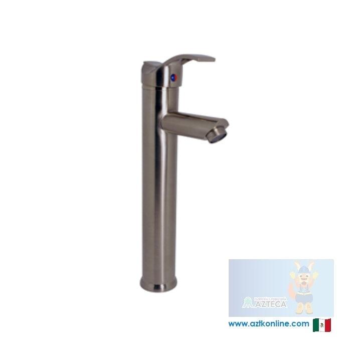 MEZCLADORA MONOMANDO ALTO PARA LAVABO SATINADO RUGO 23-TLS