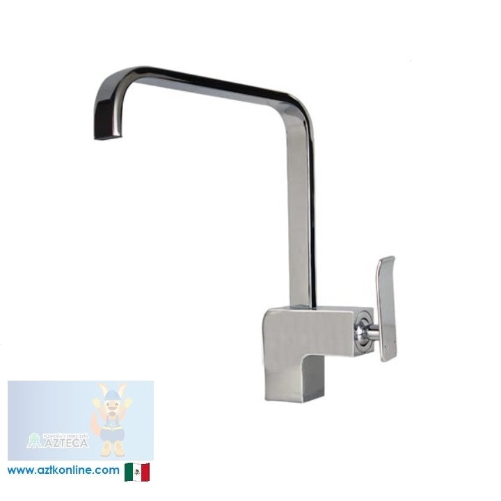 MEZCLADORA MONOMANDO PARA FREGADERO SATINADO DINASTY D200S FERRETERIA Y PLOMERIA AZTECA