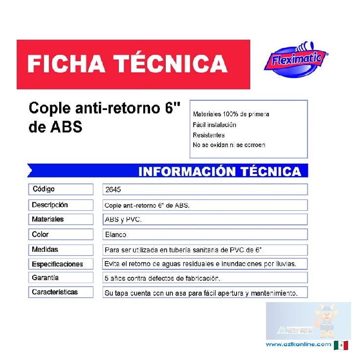 COPLE ANTI-RETORNO 6 FLEXIMATIC