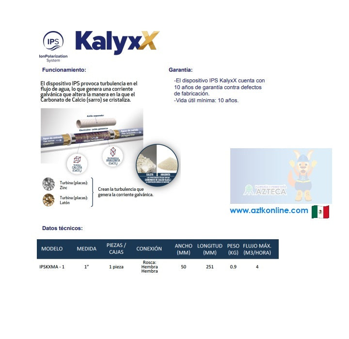 DISPOSITIVO ELIMINADOR DE SARRO IPS KALXX 1"