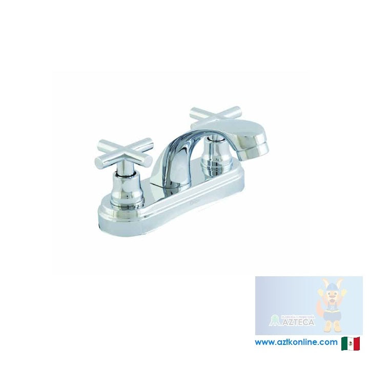 MEZCLADORA PARA LAVABO 4" CROMADA CON CUBIERTA Y MANERALES DICA 4039