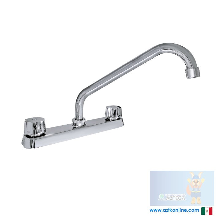 MEZCLADORA PARA FREGADERO CROMADA CUBIERTA Y MANERALES METALICOS ANBEC FERRETERIA Y PLOMERIA AZTECA