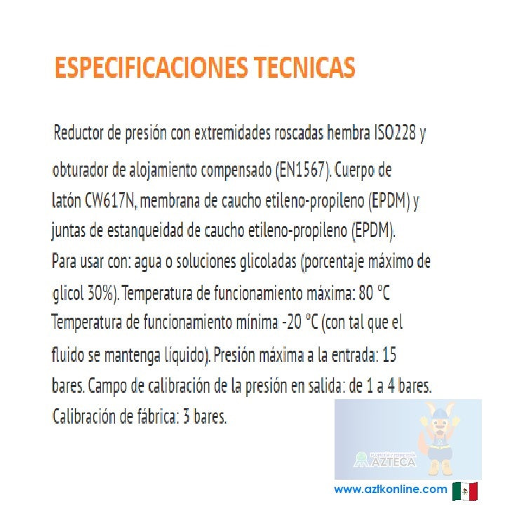 VALVULA REDUCTORA DE PRESION 1/2 TIEMME