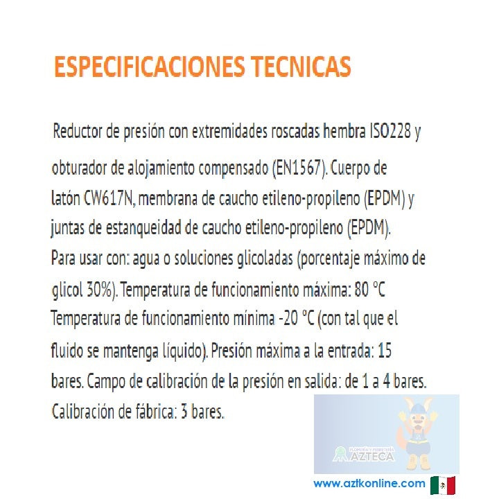 VALVULA REDUCTORA DE PRESION 3/4 TIEMME