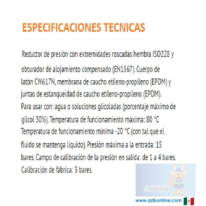 VALVULA REDUCTORA DE PRESION TIEMME 1